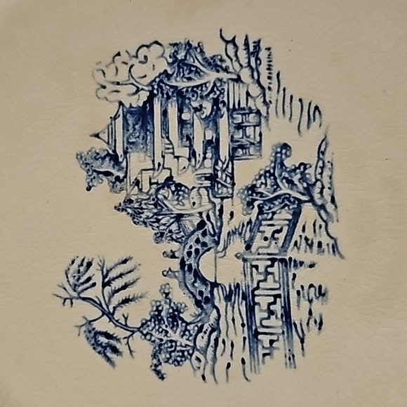 Vintage Asian Scene Transferware Platter with Handles - Picture 3 of 6